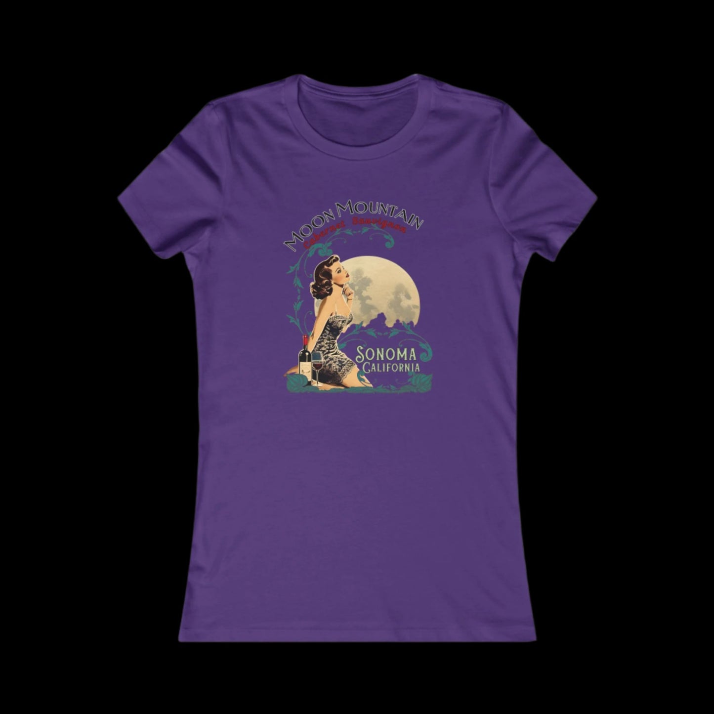 Moon Mountain" Cabernet Sauvignon Pinup" Women's Tee