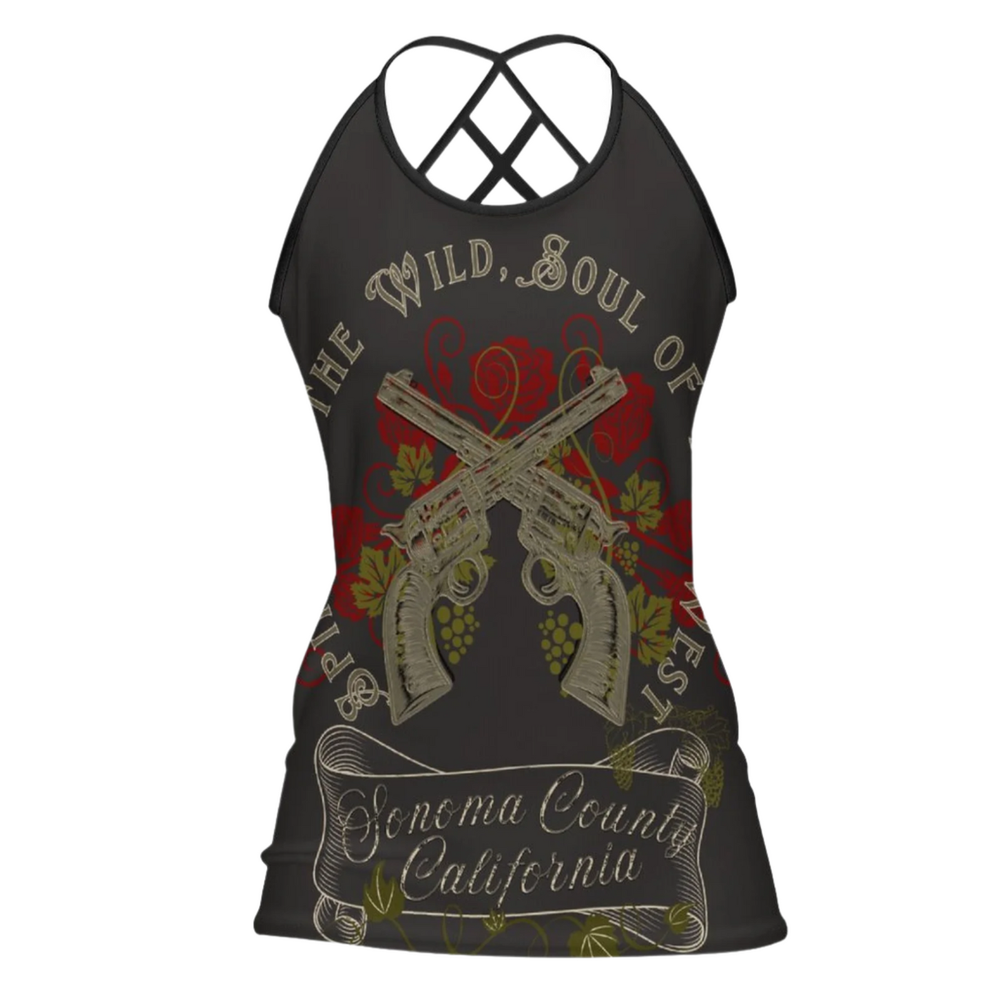 SONOMA COUNTY WILD WEST Open Back Tank Top