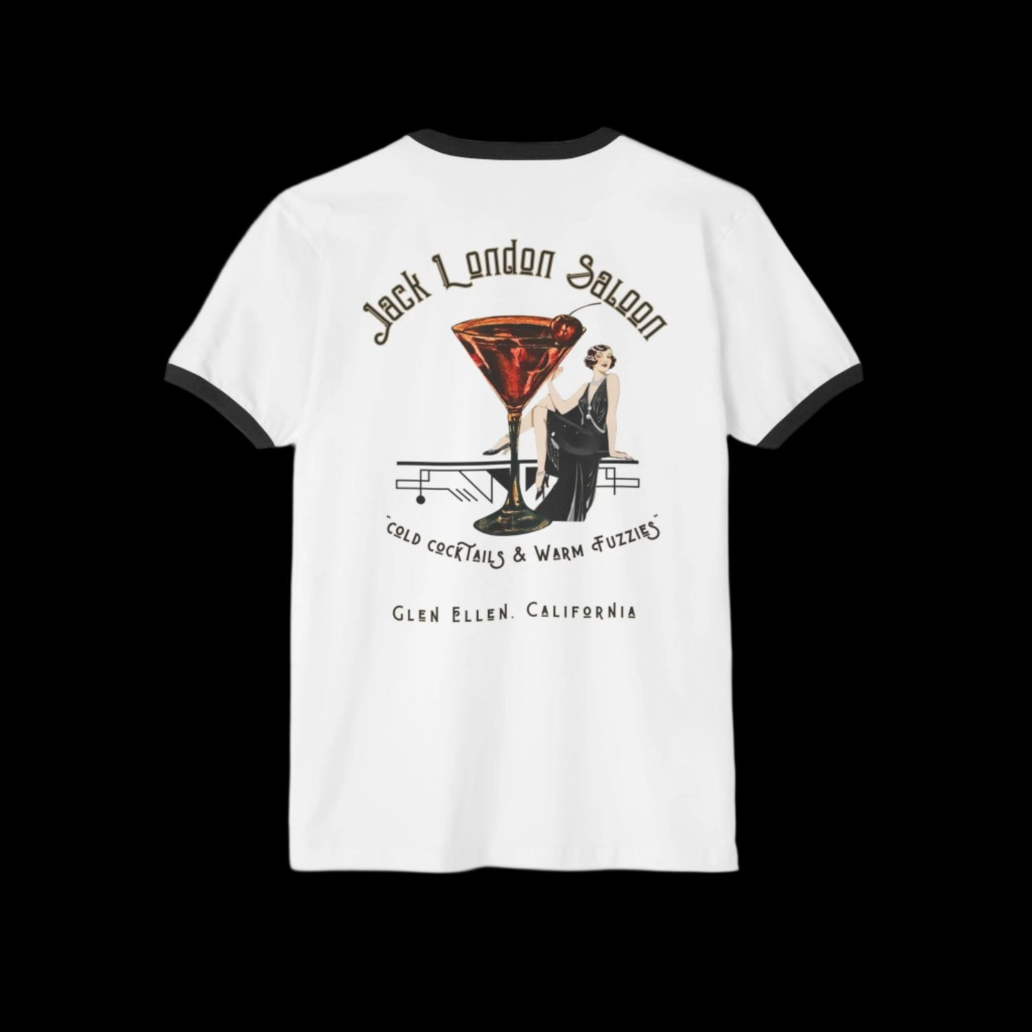 Jack London Saloon "Cold Cocktails" Vintage Style Men's T-Shirt