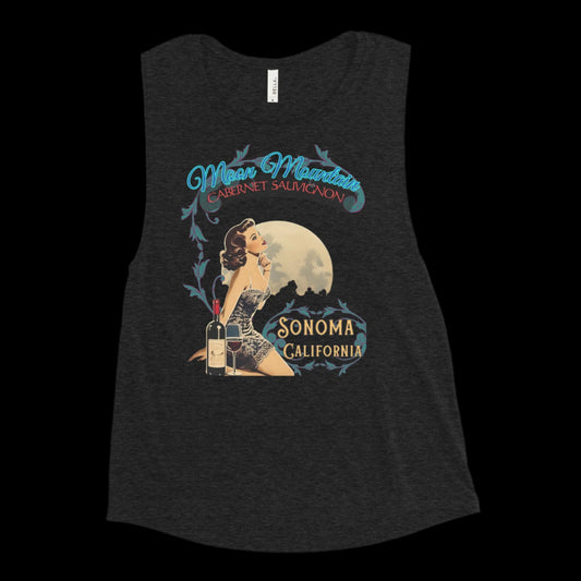 "Moon Mountain Cabernet Sauvignon" Vintage Pinup Ladies’ Muscle Tank